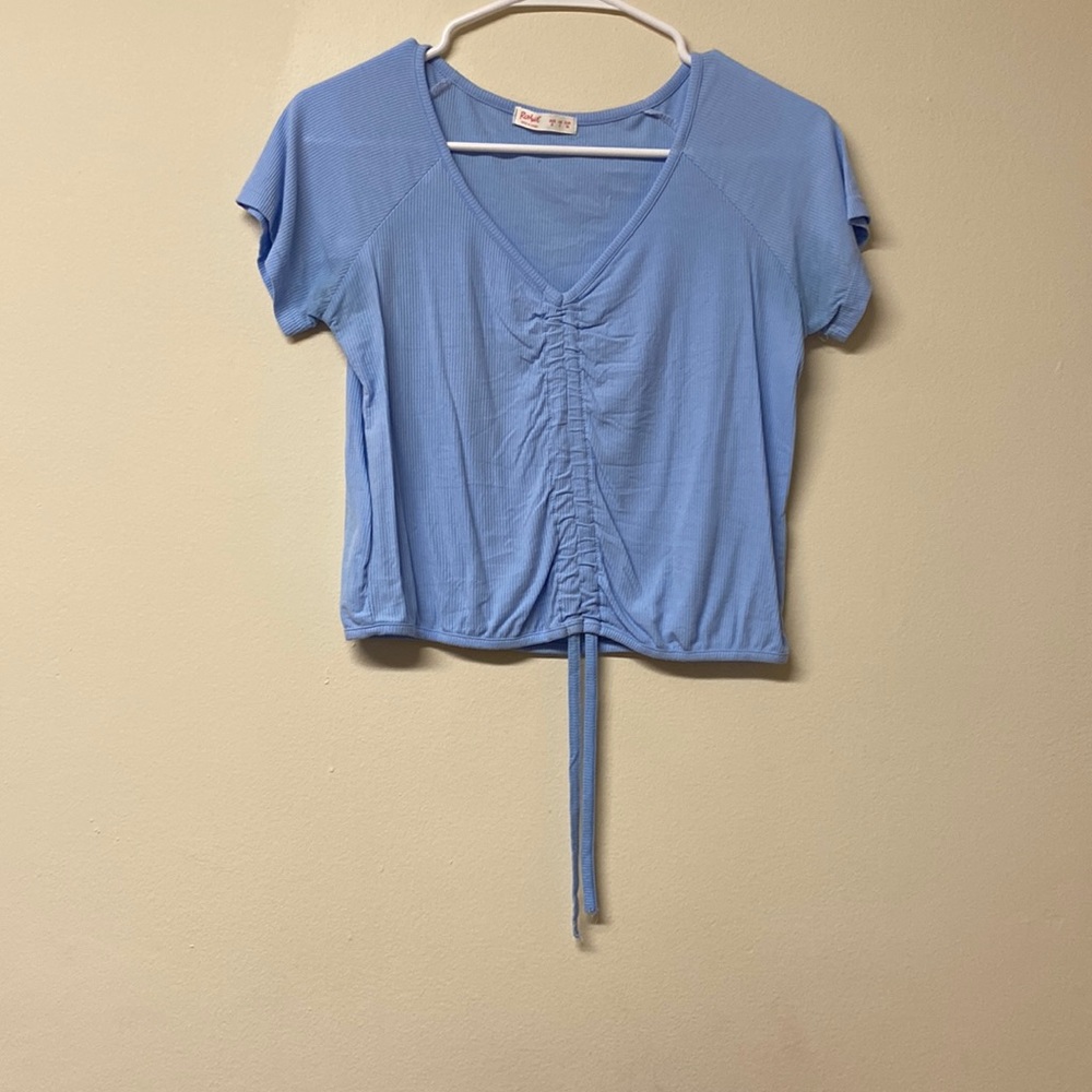 Blue v neck top